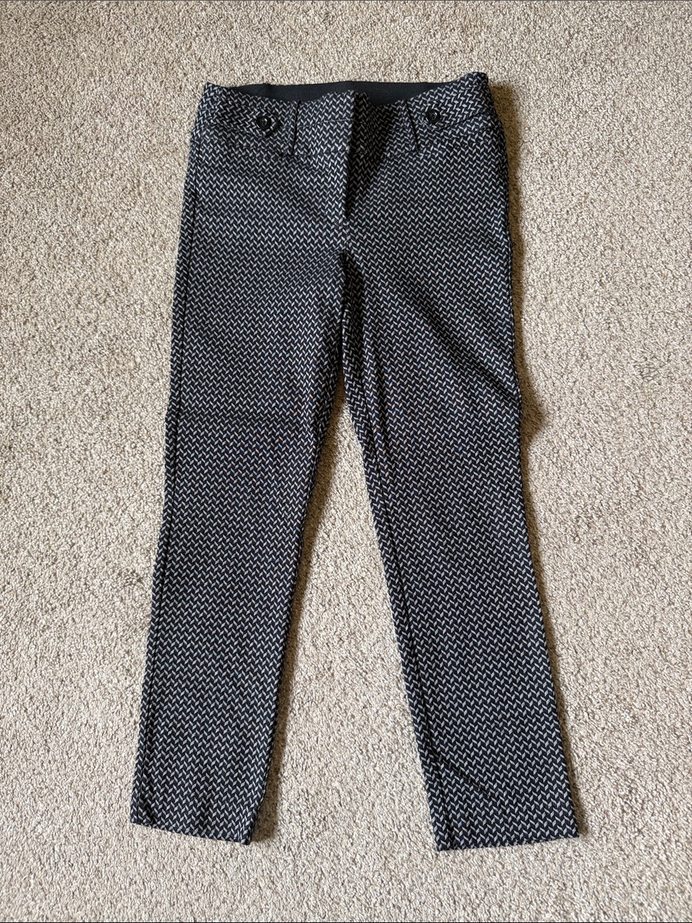 Candie's Black & White Patterned Cropped Slim dress pants